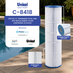 Unicel C-8418 Pool Spa Replacement Cartridge Filters 200 Sq Ft Jandy CS200 (2PK)