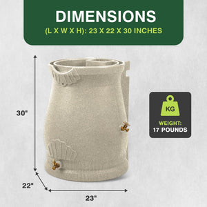 Good Ideas Rain Wizard 50 Gallon Plastic Rain Barrel Urn, Sandstone (3 Pack)