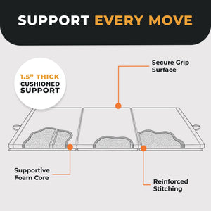 BalanceFrom Fitness GoGym 6'x2'x1.5" Folding 3 Panel Exercise Gym Mat, Black