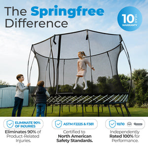 Springfree 6' x 9' Oval Outdoor Backyard Trampoline with FlexiNet and Soft Edge