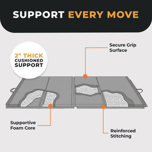 BalanceFrom Fitness GoGym 4' x 10' x 2" All Purpose Folding Gymnastics Mat, Gray