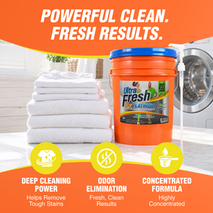 Ultra Fresh 6X Platinum 5 Gallon Sport Laundry Detergent, Up to 640 Loads w/Pump