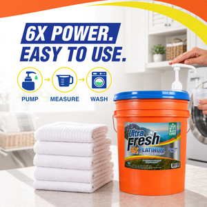 Ultra Fresh 6X Platinum 5 Gal Laundry Detergent, Up to 640 Loads, Mountain Fresh