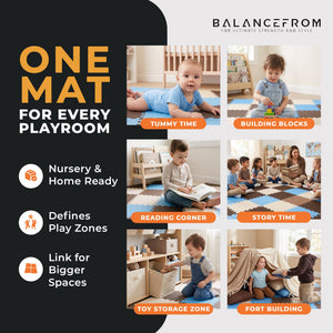 BalanceFrom Fitness 36 Tile Thick Interlocking Puzzle Foam Exercise Play Mat