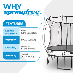 Springfree Trampoline Kids Square 13 Foot Trampoline & FlexrHoop Basketball Game