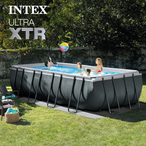 Intex 18Ft x 52In Ultra XTR Rectangular Frame Swimming Pool Kit w/Pump & Canopy