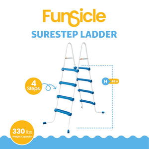 Funsicle 48 Inch SureStep 3 Stair Outdoor Above-Ground Swimming Pool Ladder