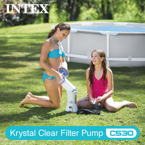 Intex 530 GPH Above Ground Pool Filter Pump & A/C Filter Cartridge Set, (2 Pack)