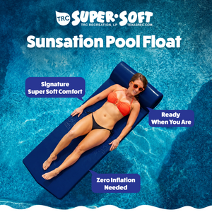 TRC Recreation Sunsation 1.75" Thick Foam Lounger Swimming Pool Float, Navy Blue