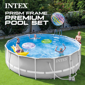 Intex Prism Frame 20ft x 52in Above Ground Pool, Lounger Float (2 Pack) & Cooler