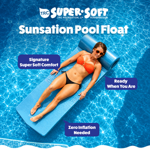 Texas Recreation Sunsation 70 Inch Foam Raft Lounger Pool Float, Blue (2 Pack)