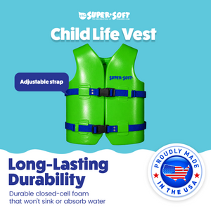 TRC Recreation Super Soft Child Life Jacket Swim Vest, Medium, Fierce Green