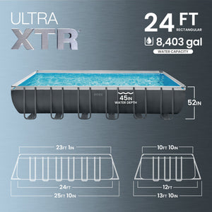 Intex 26363EH 24' x 12' x 52" Rectangular Ultra XTR Frame Swimming Pool w/ Pump