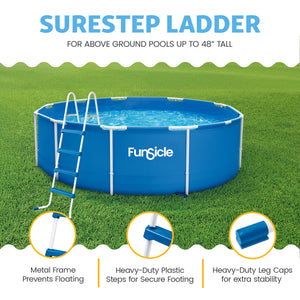 Funsicle 48 Inch SureStep 3 Stair Outdoor Above-Ground Swimming Pool Ladder