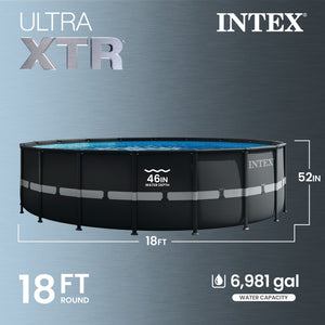 Intex Ultra XTR 18' x 52" Above Ground Outdoor Pool Set with Pump & Robot Vacuum
