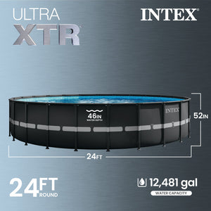 Intex 26339EH 24' x 52" Round Ultra XTR Frame Swimming Pool Set with Filter Pump