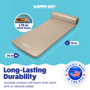 TRC Recreation Sunsation 1.75" Thick Foam Lounger Swimming Pool Float, Bronze