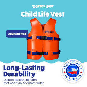 TRC Recreation Super Soft Child Life Jacket Swim Vest, Medium, Sunset Orange