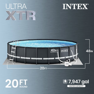 INTEX 26333EH 20' x 48" Round Ultra XTR Frame Swimming Pool Set w/ Robot Vacuum