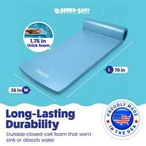 Texas Recreation Sunsation 70 Inch Foam Raft Lounger Pool Float, Blue (2 Pack)