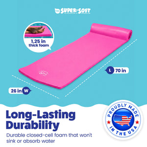 TRC Recreation Splash 70" Foam Lounger Pool Raft, Flamingo Pink with Blue Float