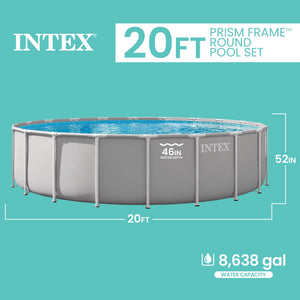 Intex Prism Frame 20ft x 52in Above Ground Pool, Lounger Float (2 Pack) & Cooler
