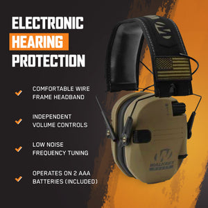 Walker's Patriot Razor Slim Shooting Ear Protection Muffs, NRR 23dB (2 Pack)