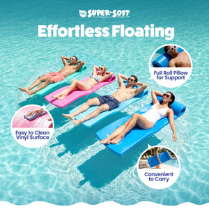 TRC Recreation Ultra Sunsation 2.5 Inch Thick Foam Pool Float Lounge Mat, Pink