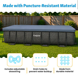 Funsicle 18’ Durable Rectangular Pool Cover for Oasis and Activity Pools, Gray
