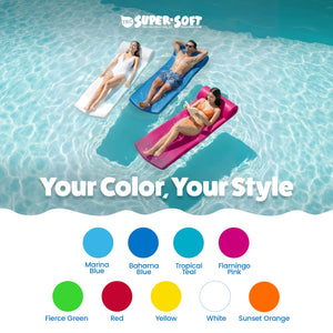 TRC Recreation Splash 1.25" Thick Foam Swimming Pool Float Mat, Marina Blue