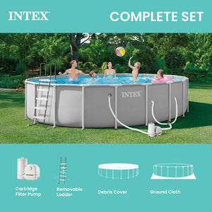 Intex Prism Frame 20ft x 52in Above Ground Pool, Lounger Float (2 Pack) & Cooler