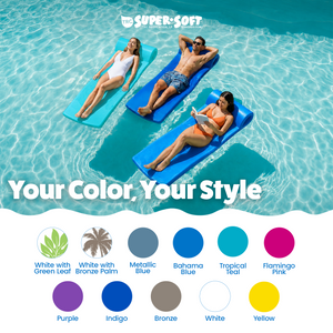 TRC Recreation Sunsation 1.75" Thick Foam Swimming Pool Float, Metallic Blue