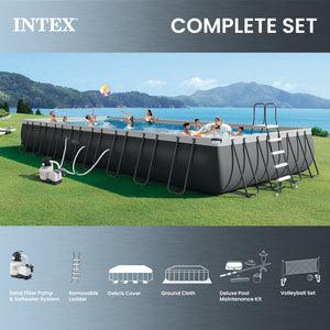 Intex 32' x 16' x 52" Ultra XTR Rectangular Inflatable Pool Set with Deluxe Maintenance Kit