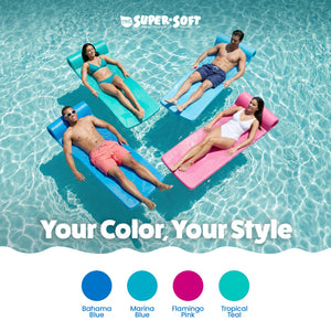 TRC Recreation Ultra Sunsation 2.5 Inch Thick Foam Pool Float Mat, Tropical Teal