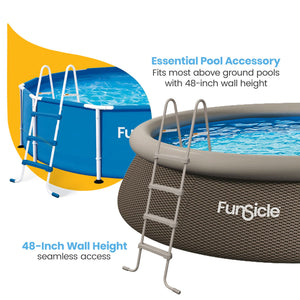 Funsicle 48 Inch SureStep 3 Stair Outdoor Above-Ground Swimming Pool Ladder