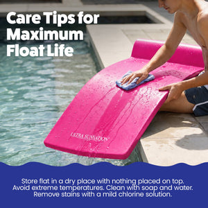 TRC Recreation Ultra Sunsation 2.5 Inch Thick Foam Pool Float Lounge Mat, Pink