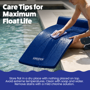 TRC Recreation Sunsation 1.75" Thick Foam Lounger Swimming Pool Float, Navy Blue