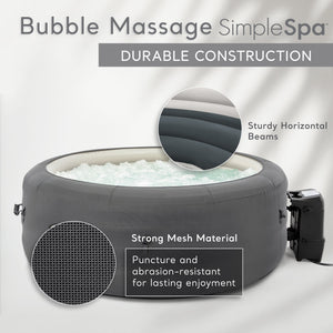 Intex SimpleSpa Bubble Massage 4 Person Inflatable Hot Tub with Insulated Cover