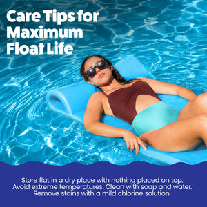 TRC Recreation Splash 1.25" Thick Foam Swimming Pool Float Mat, Marina Blue