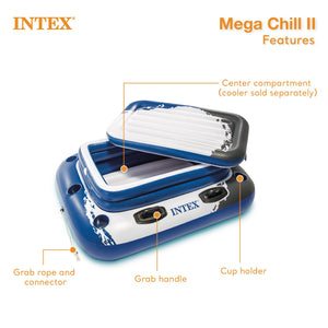Intex Prism Frame 20ft x 52in Above Ground Pool, Lounger Float (2 Pack) & Cooler