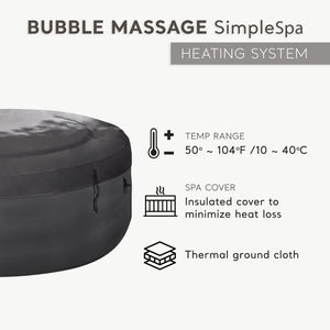 Intex SimpleSpa Bubble Massage 4 Person Inflatable Hot Tub with Insulated Cover