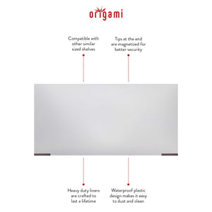 Origami Magnetic Wire Shelf Liners for R4/R5 Series Storage Racks, (Set of 4)