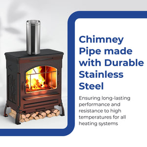 DuraVent DuraPlus Chimney Appliance Pipe, Stainless Steel, Double Wall, 6” x 12”