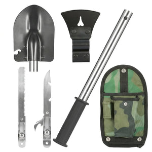 6-in-1 Multi Tool Survival Kit Shovel Knife Axe Saw Nail Puller w/ Pouch Outdoor Gear Camping