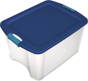 Sterilite 18 Gallon Stackable Latch and Carry Storage Container, Clear (6 Pack)