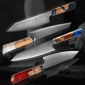 Imperium Japanese VG10 Damascus Chef's Knife with Exotic Olive Wood Handle & Sheath - TRAPSKI