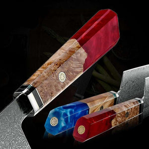 Imperium Japanese VG10 Damascus Chef's Knife with Exotic Olive Wood Handle & Sheath - TRAPSKI