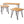 Industrial Iron Coffee Table Set with Teak Finish - Zion Outdoor