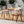 Industrial Iron Coffee Table Set with Teak Finish - Zion Outdoor