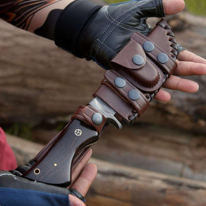 Infinite Damascus Hunting Knife with Exotic Wenge Wood Handle - TRAPSKI